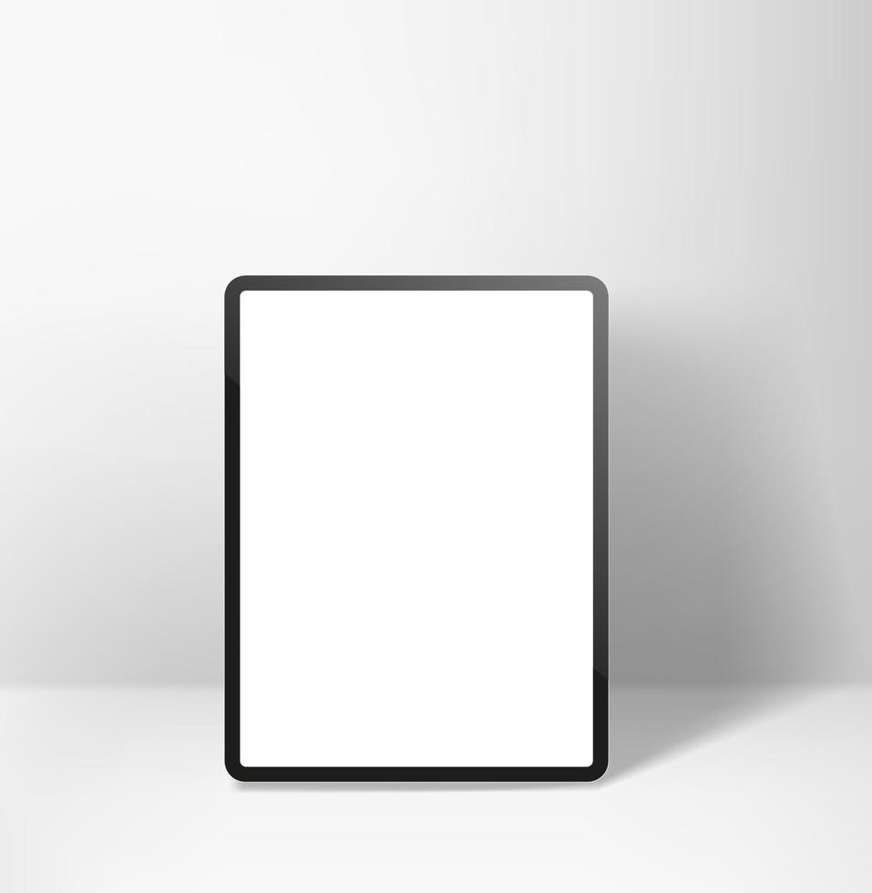 Modern tablet computer with blank screen. 3d vector mockup