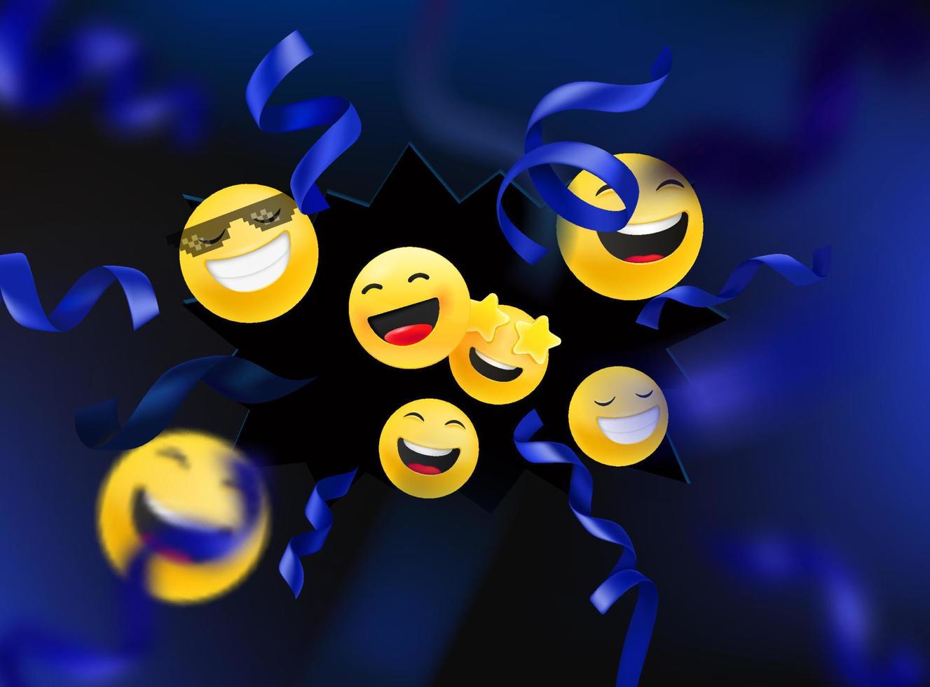 Explosion of social media emoticons. Internet reaction concept vector