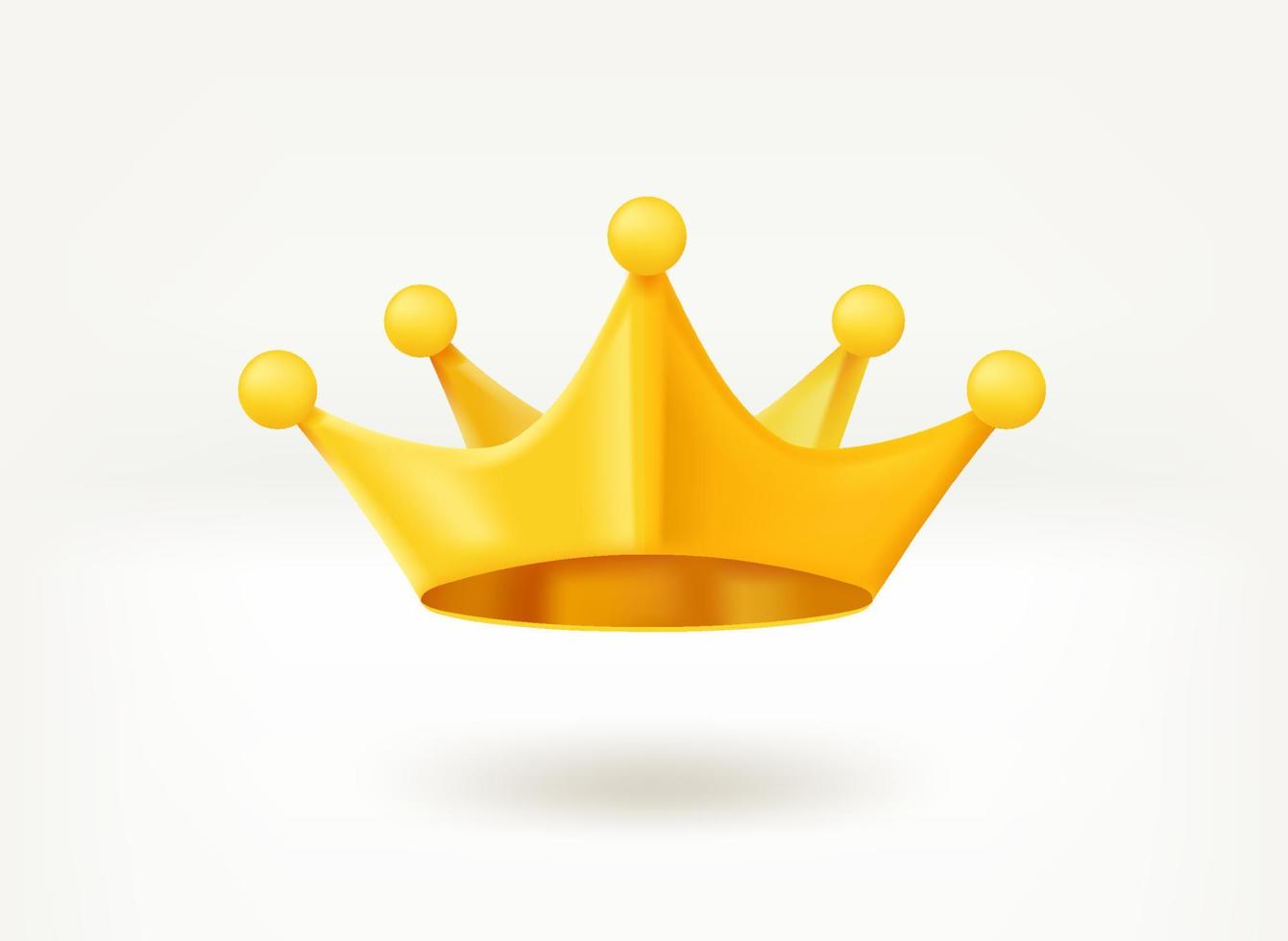 Golden royal crown. 3d vector illustration