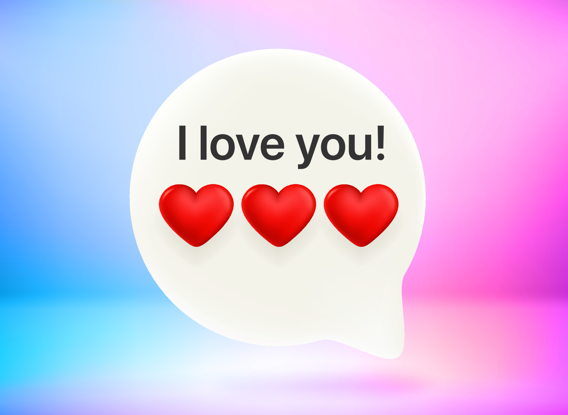 I love you message concept. Chat bubble with cute emojis. Vector ...