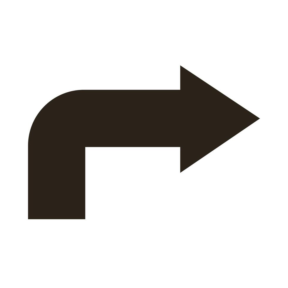 curved arrow on the road vector