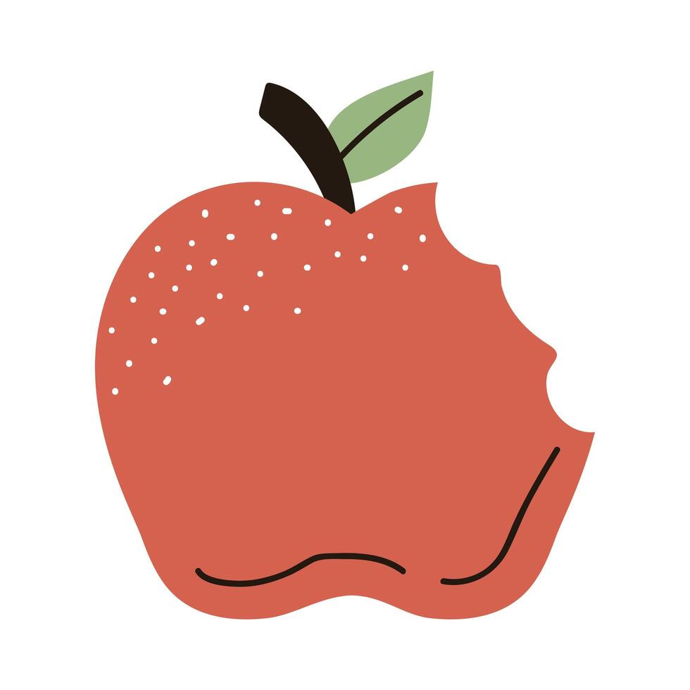 apple fruit with bite vector