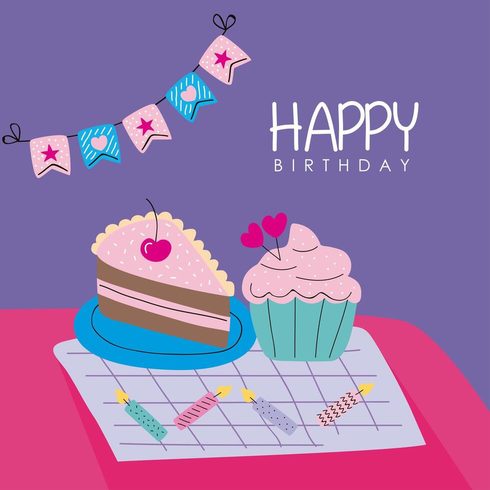 happy birthday card vector