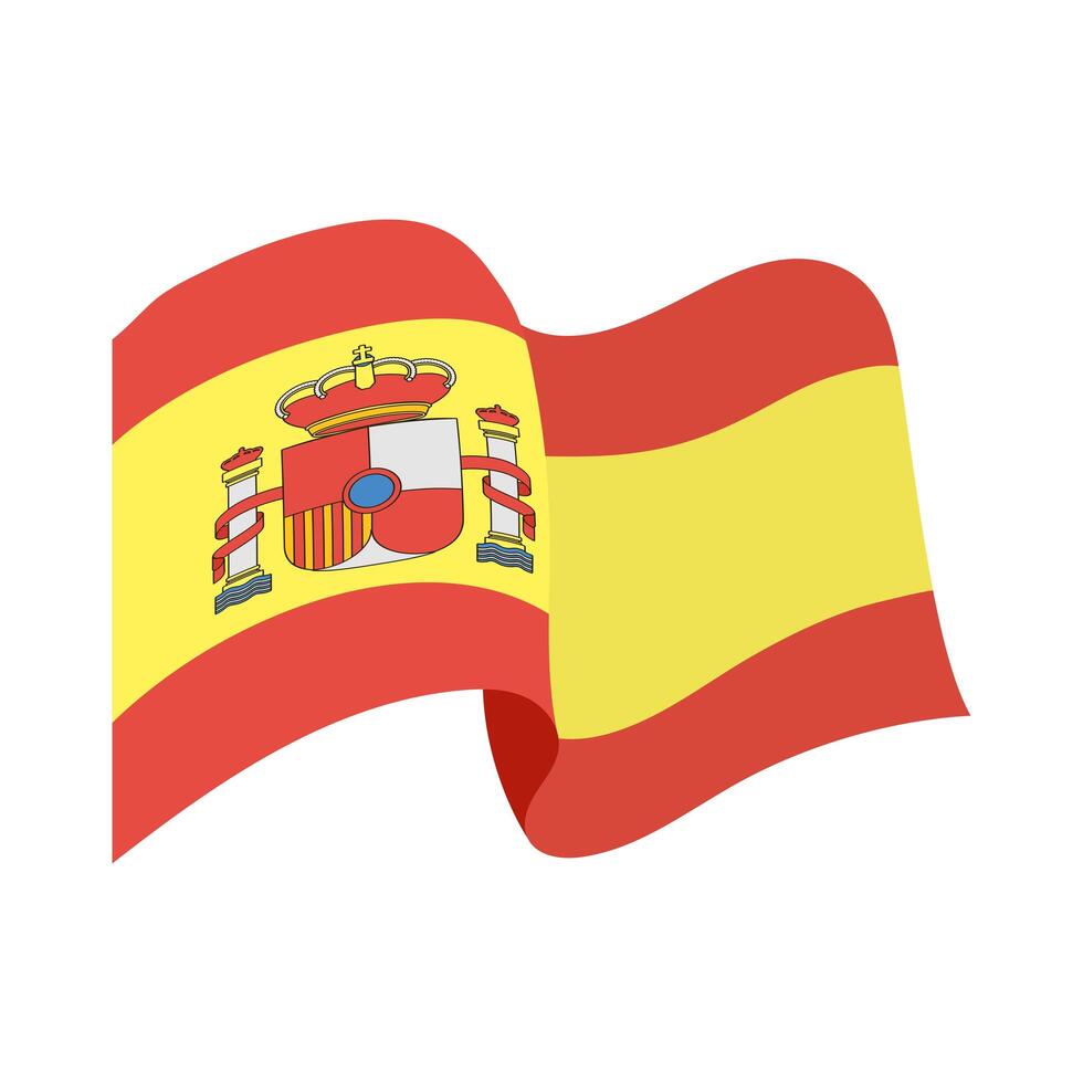spain flag waving vector