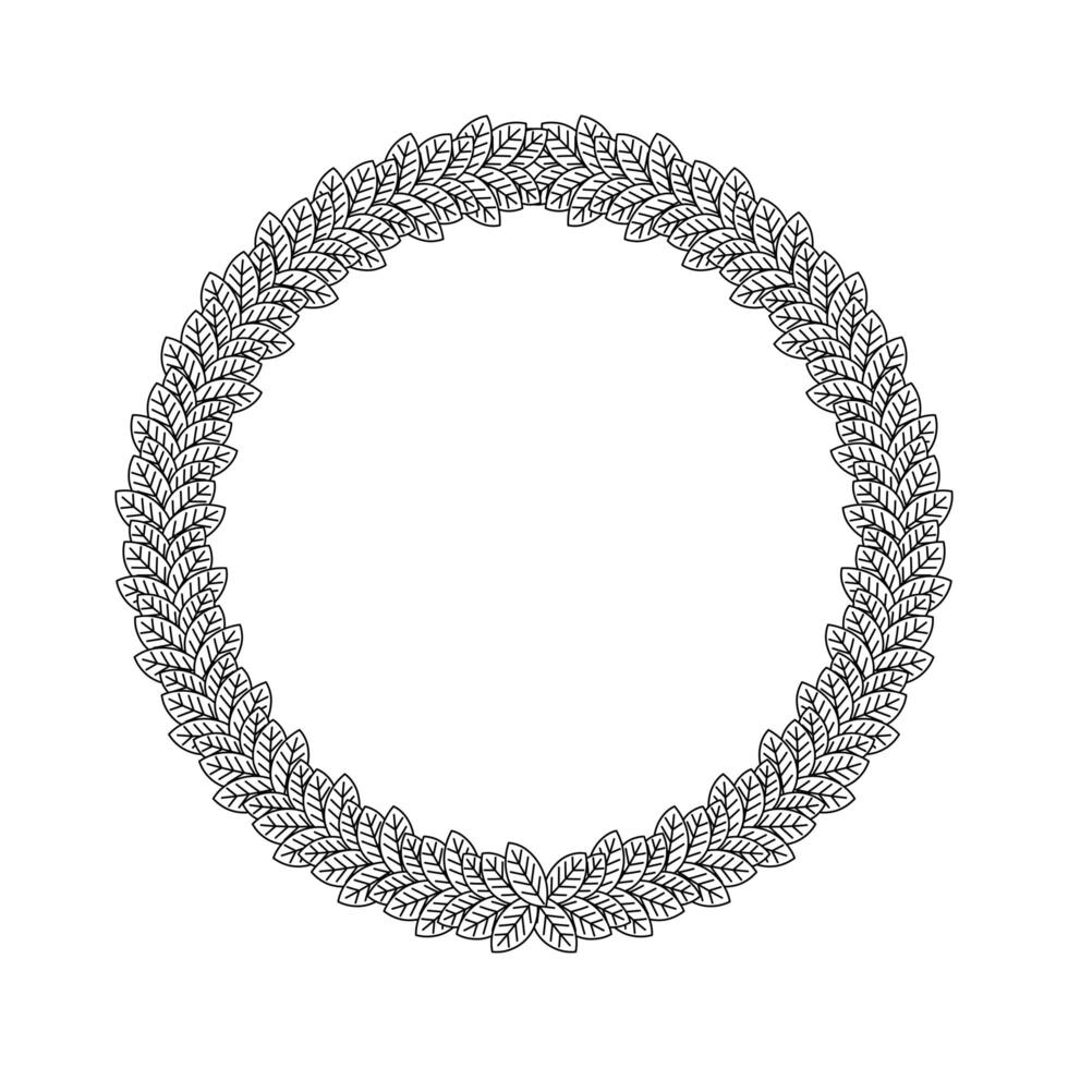 laurel wreath circular crown vector