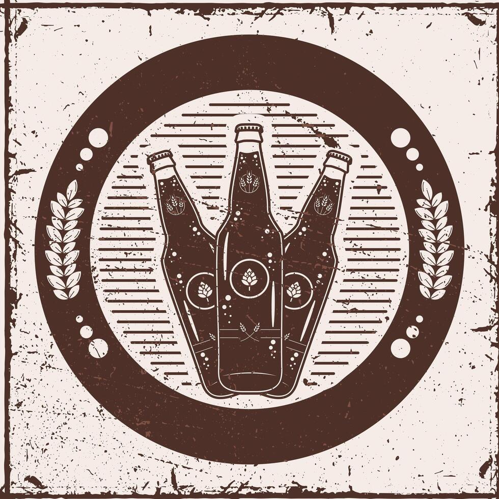 beers bottles label vector