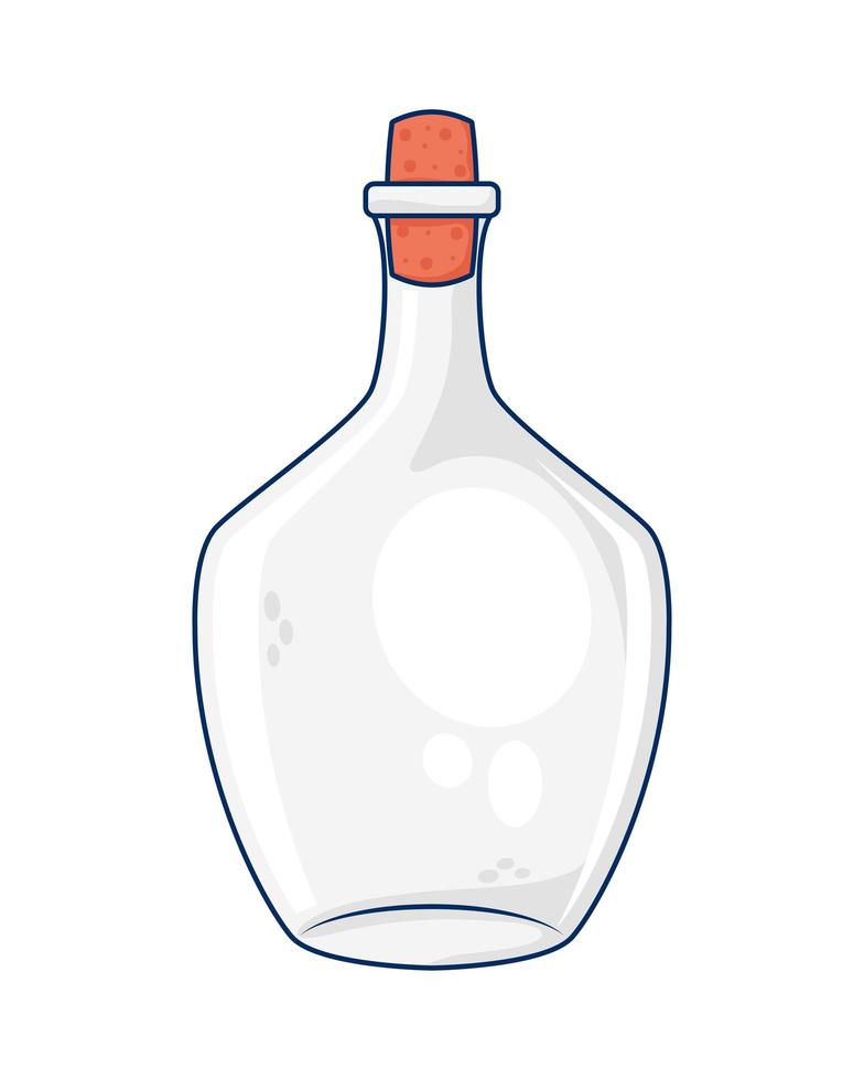 botella de vidrio con corcho vector