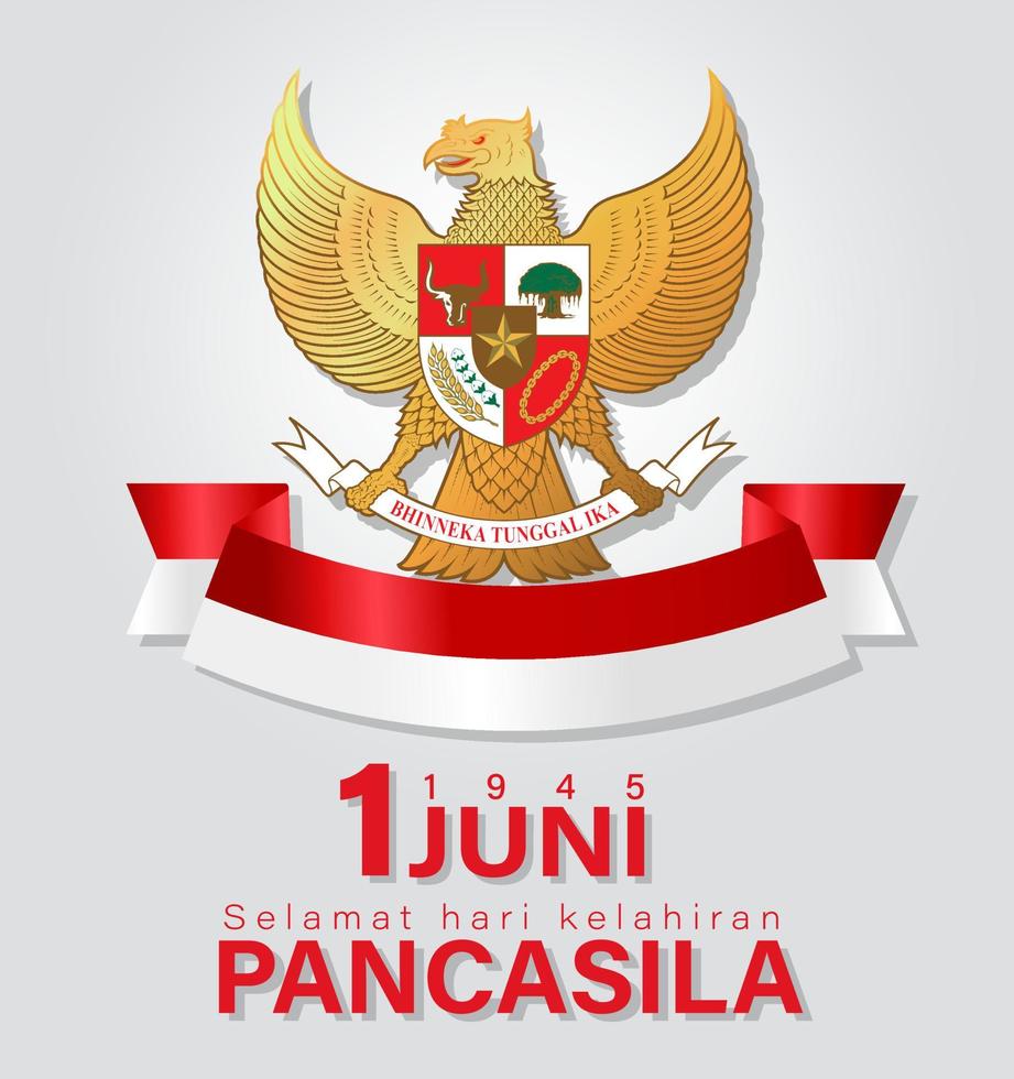 The day of birth of pancasila Vector Illustration