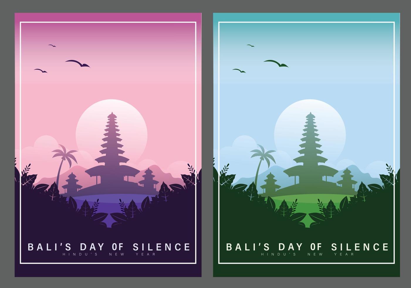 cartel del día nyepi y hari raya saka, ceremonia hindú vector