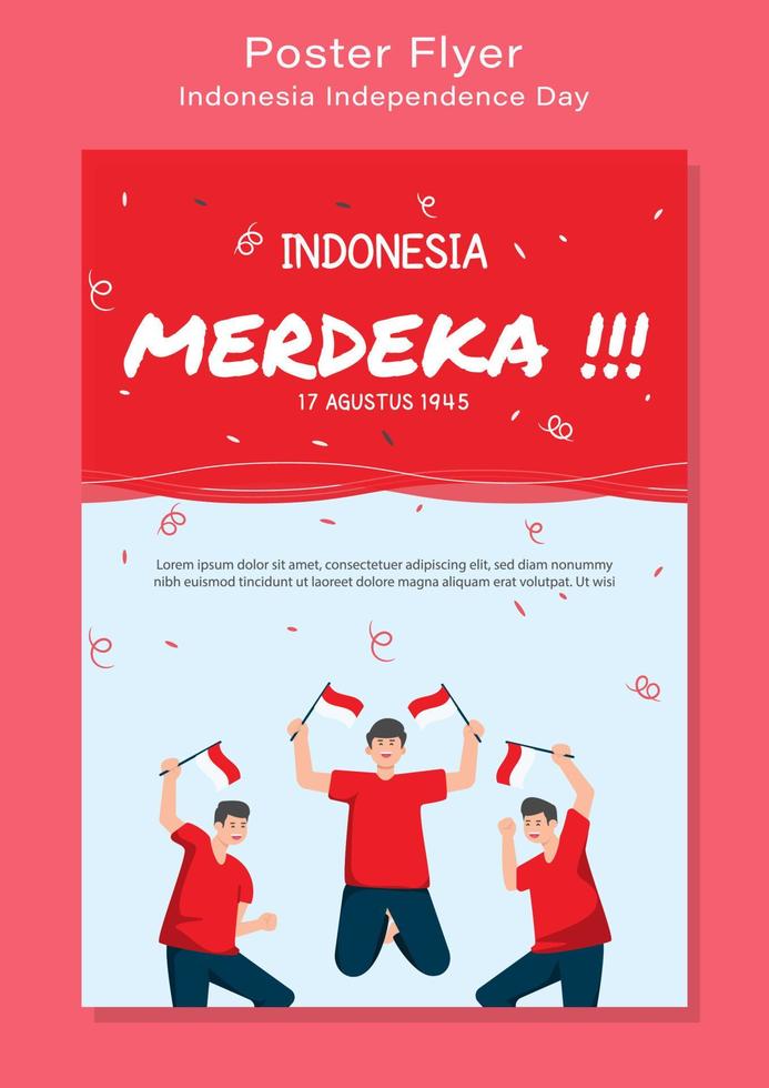 Indonesia Independence Day 17 August vector illustration flat design template banner poster