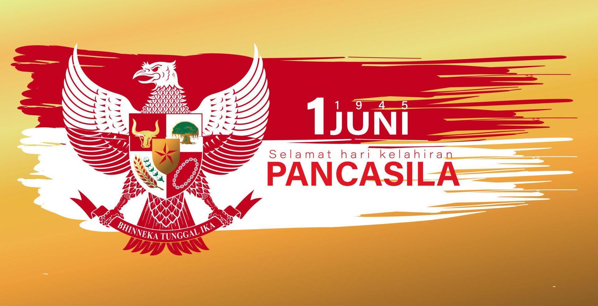 The day of birth of pancasila Vector Illustration