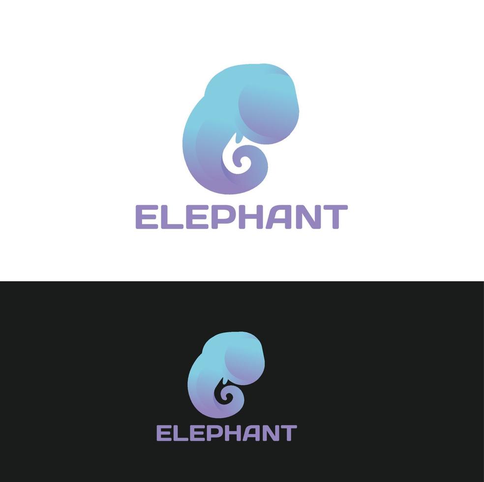 logotipo de elefante e ilustración de vector de concepto de icono, signo de cabeza de elefante para símbolo de zoológico y reservas