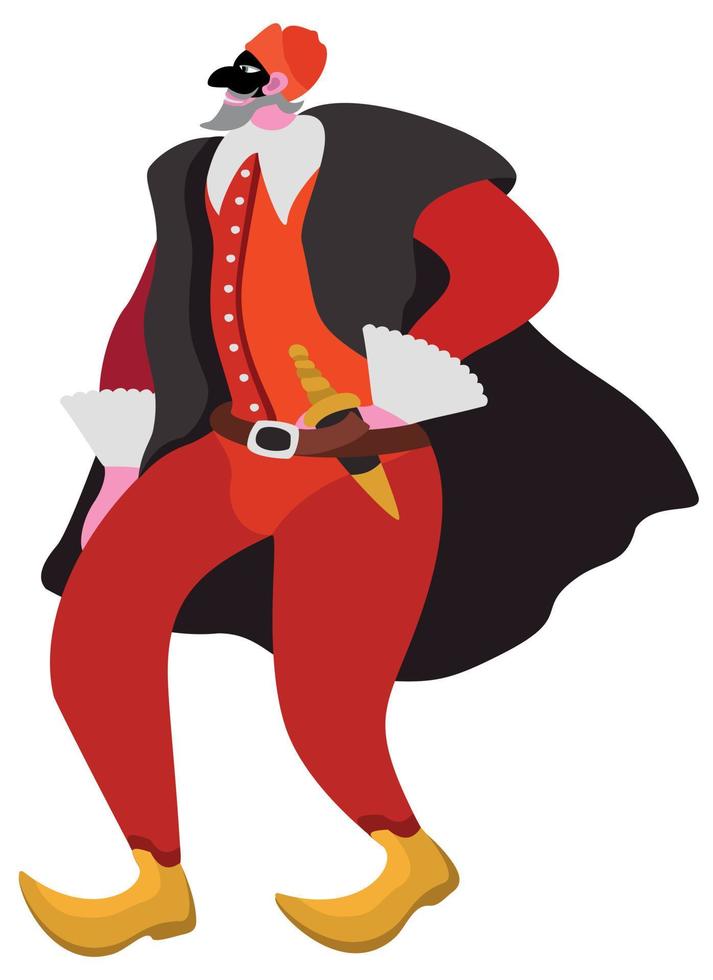 segundo payaso. uno de los personajes principales del carnaval veneciano. vector