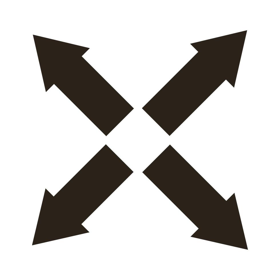 cross black arrows vector