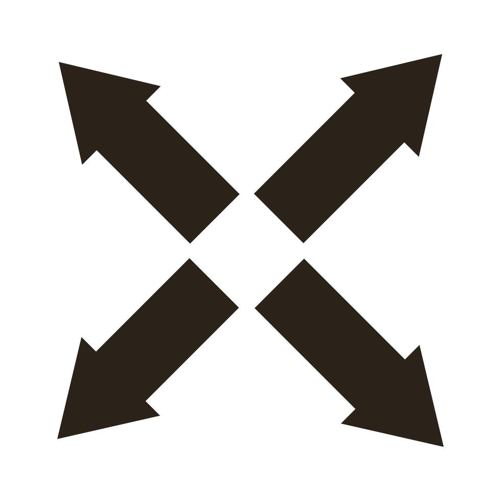 cross black arrows vector