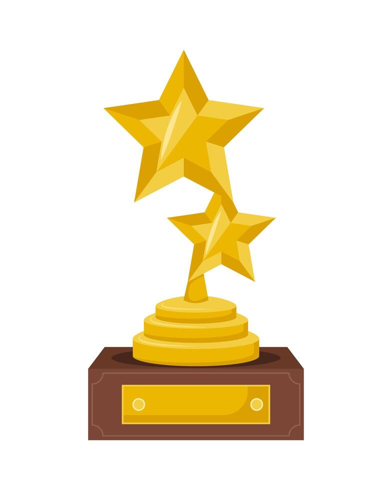 golden stars trophy award vector