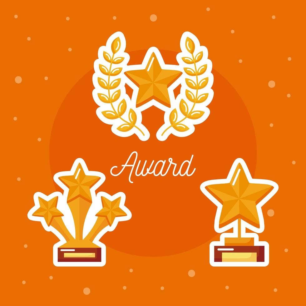 win awards three icons vector