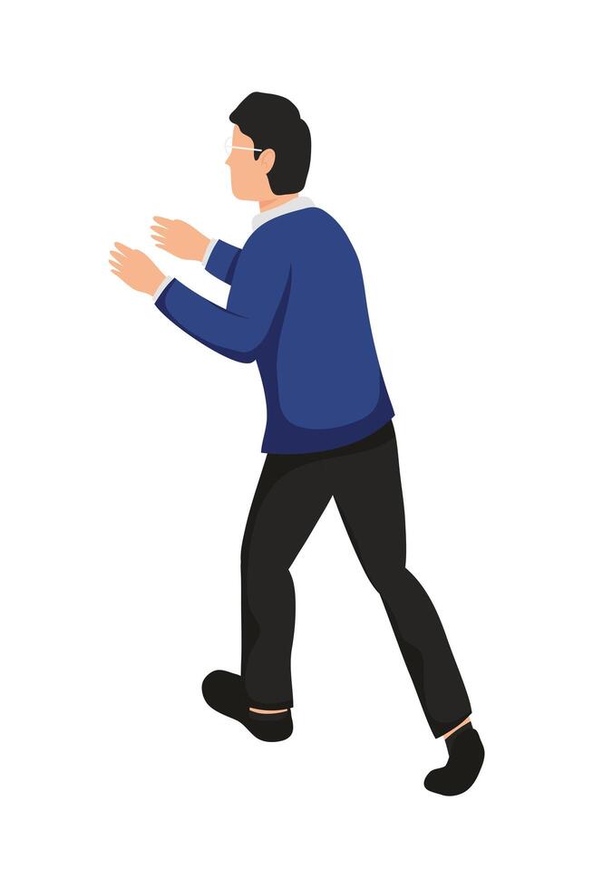 elegant businessman walking vector