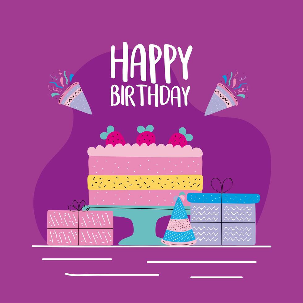 happy birthday card vector