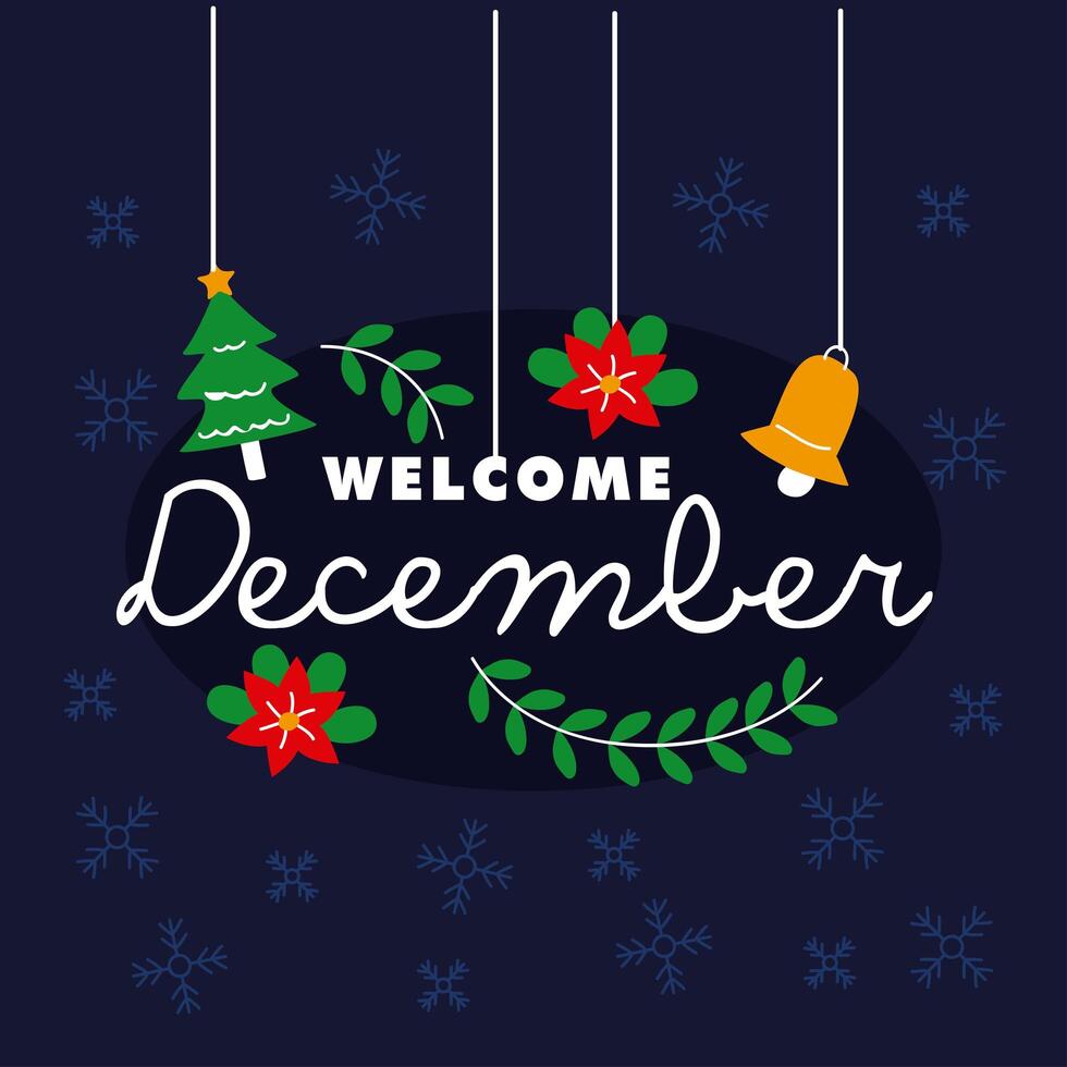 welcome month december vector