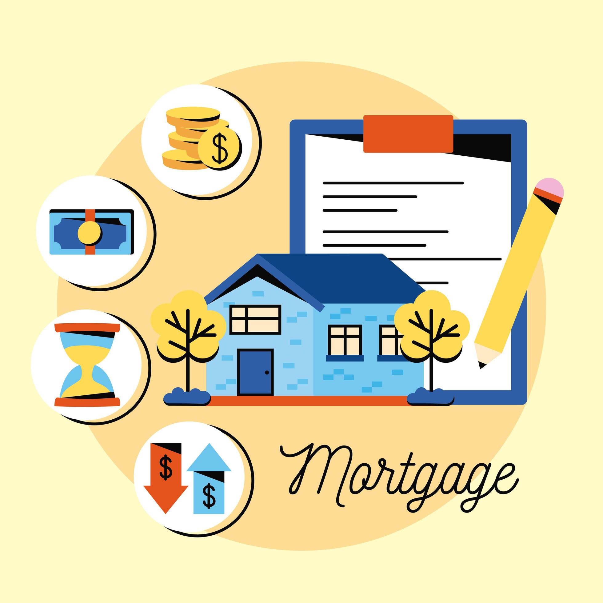 house and mortgage loan icons 6041823 Vector Art at Vecteezy