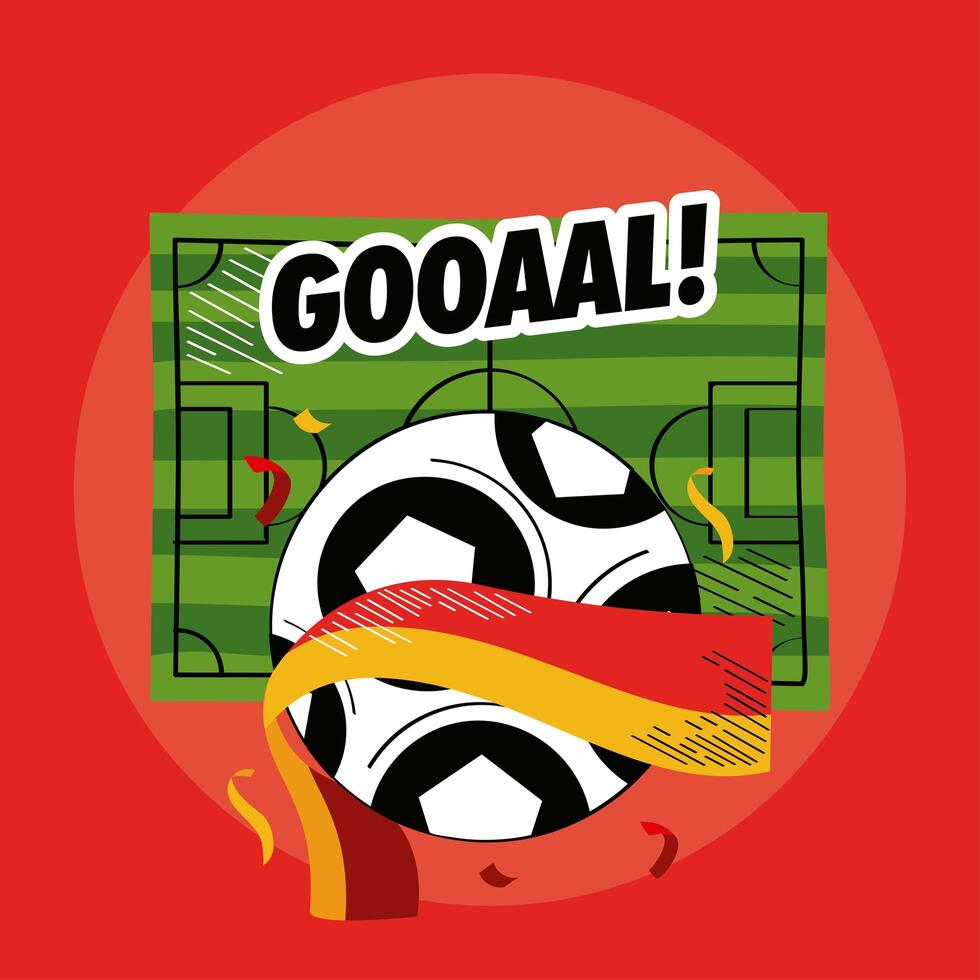 soccer balloon goal poster vector