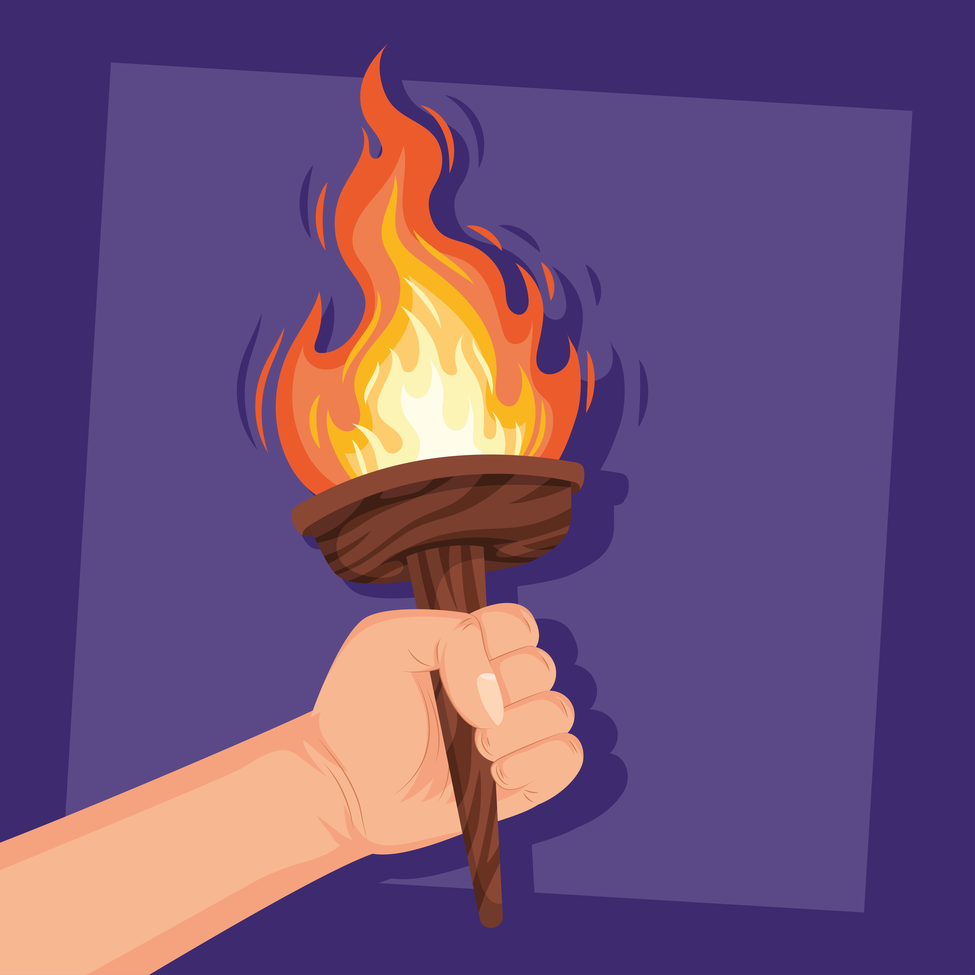 hand with torch 6042157 Vector Art at Vecteezy