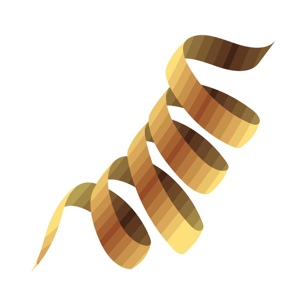 golden confetti ribbon vector