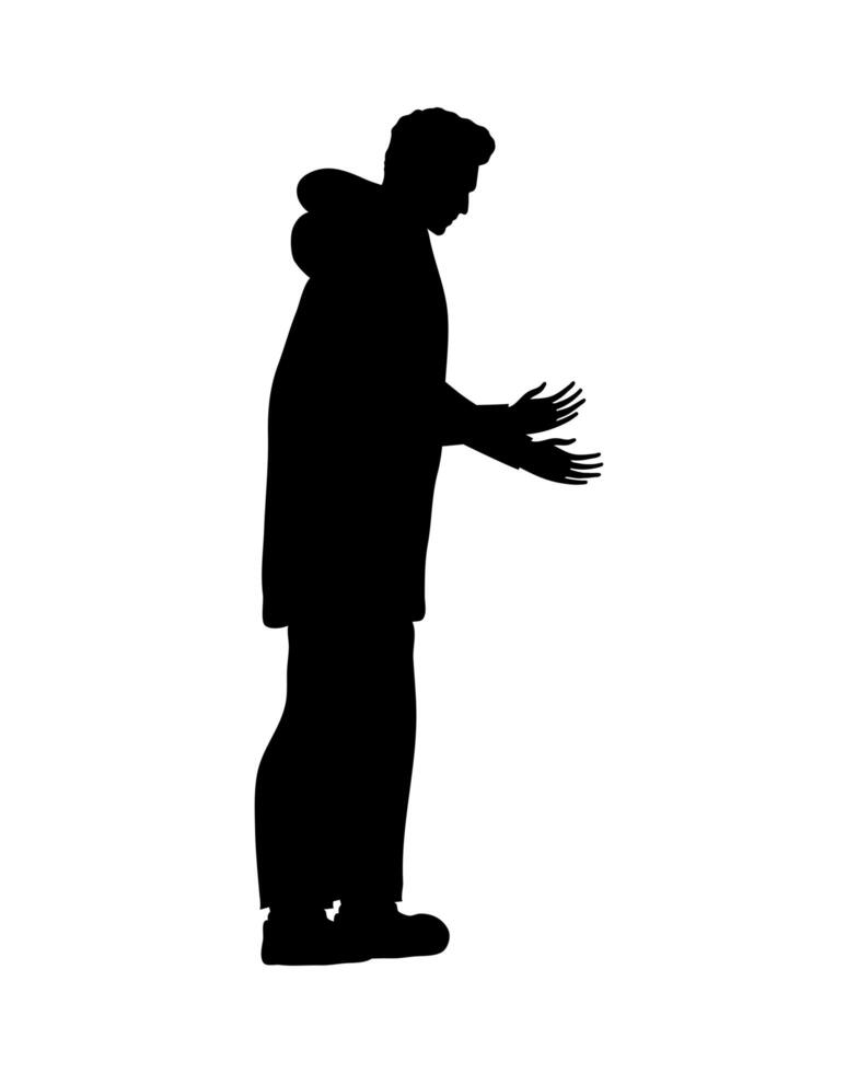 man standing silhouette vector