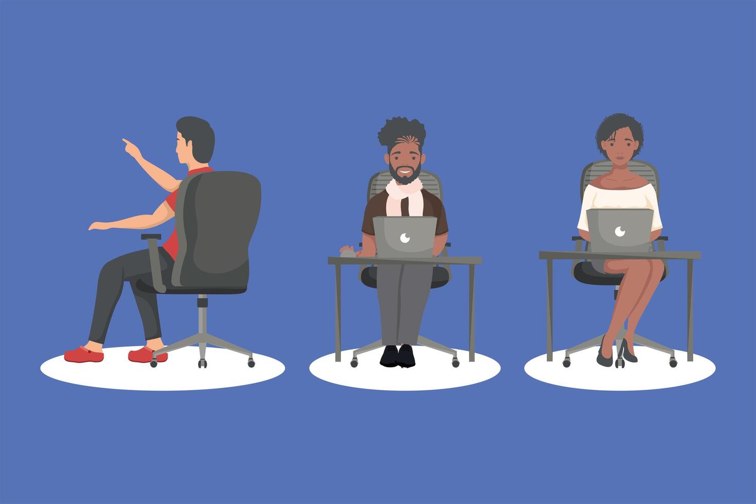 three business persons working vector