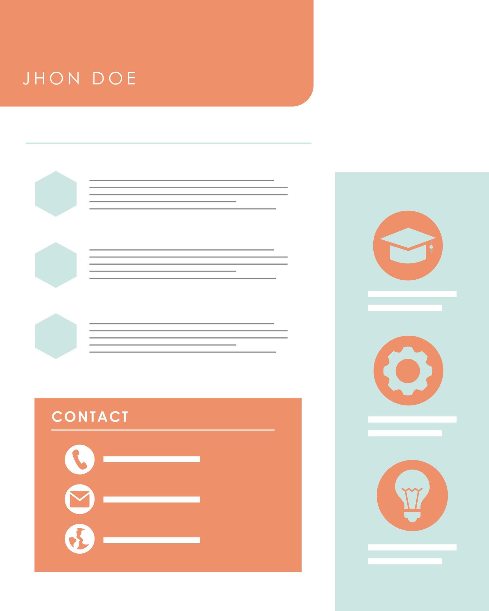 orange curriculum vitae template 6042185 Vector Art at Vecteezy