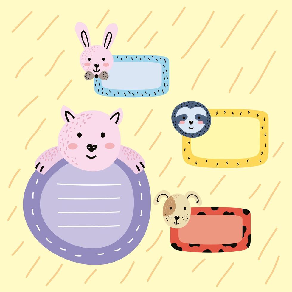 cute planner four notes vector