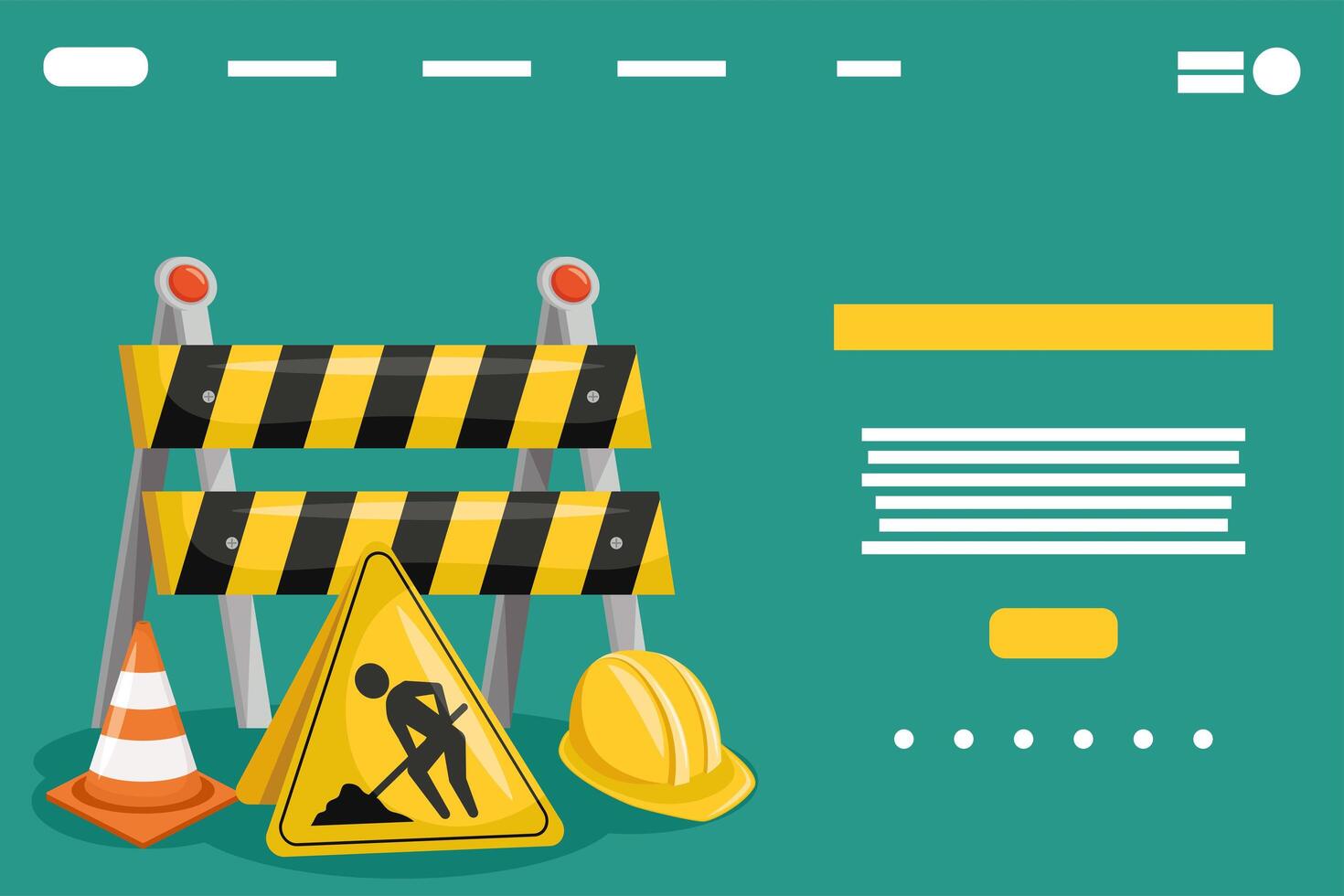 under construction template vector