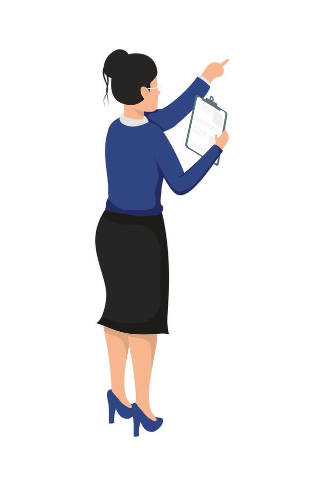 elegant businesswoman teaching vector
