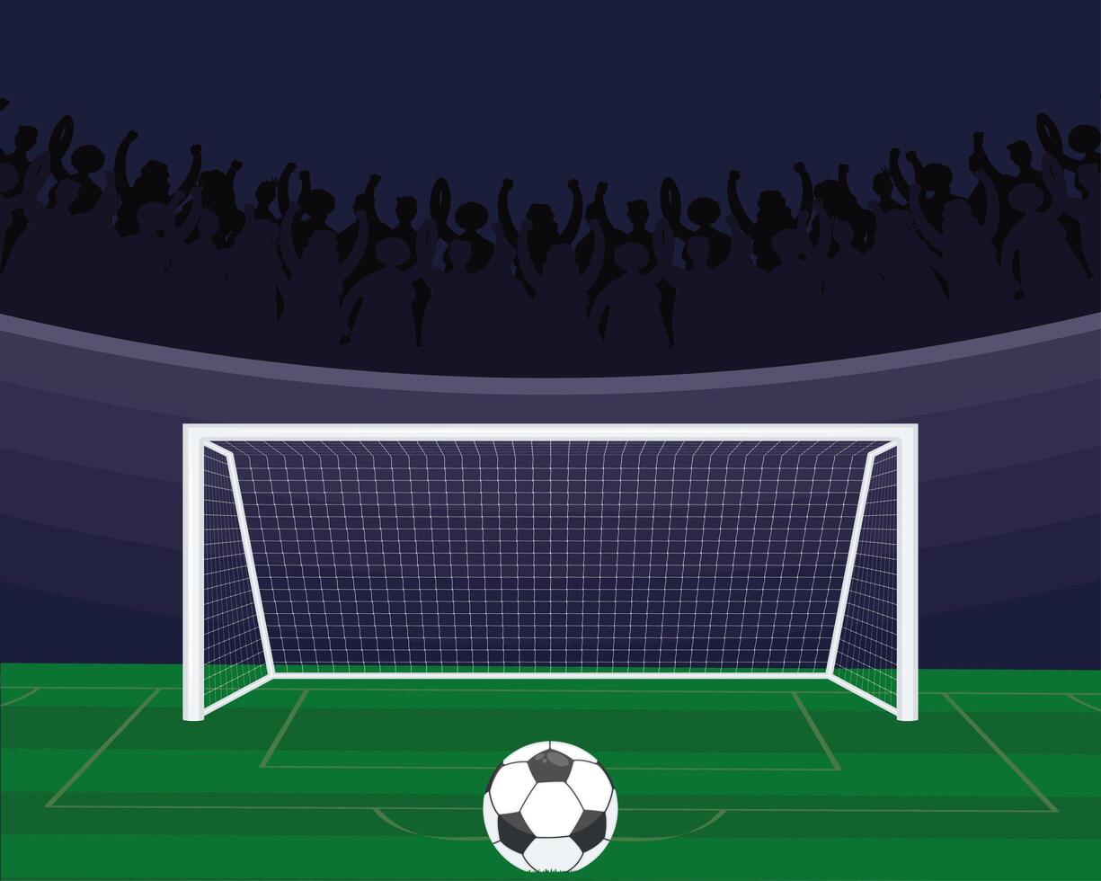 soccer penalty kick scene vector