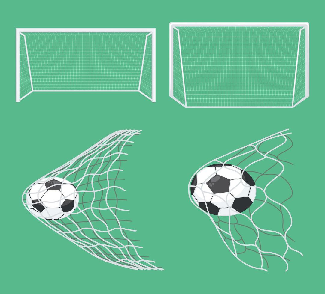 four football soccer icons vector
