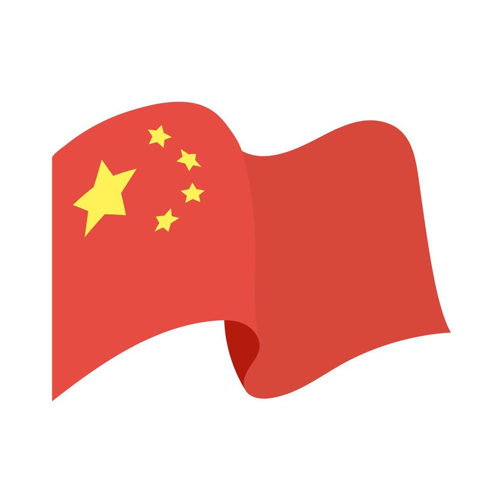 china flag waving vector