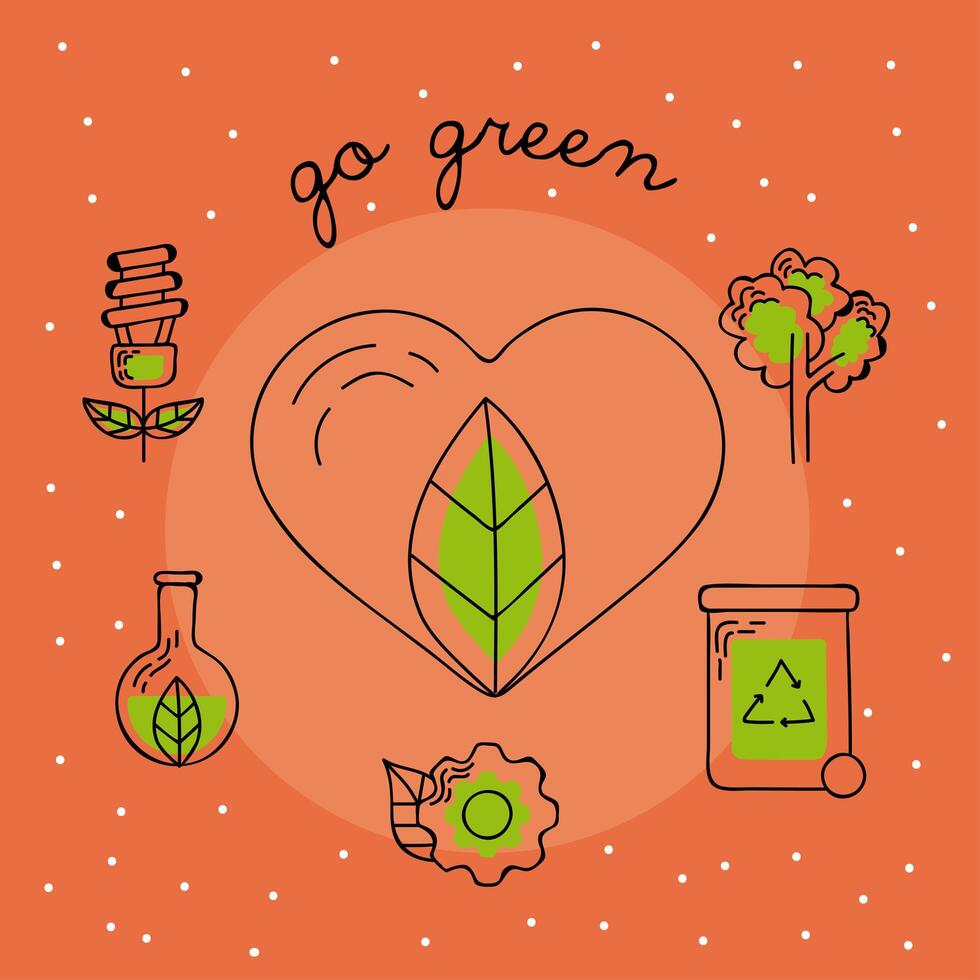 go green postcard vector