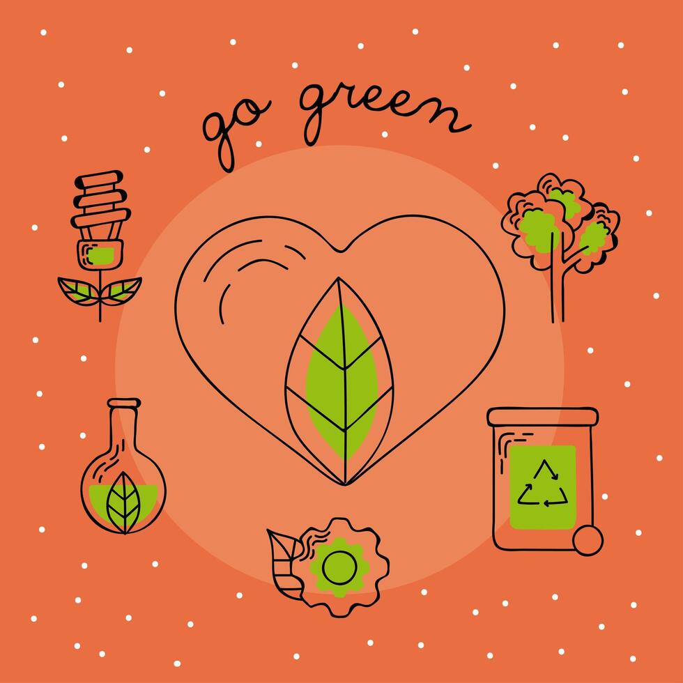 go green postcard vector