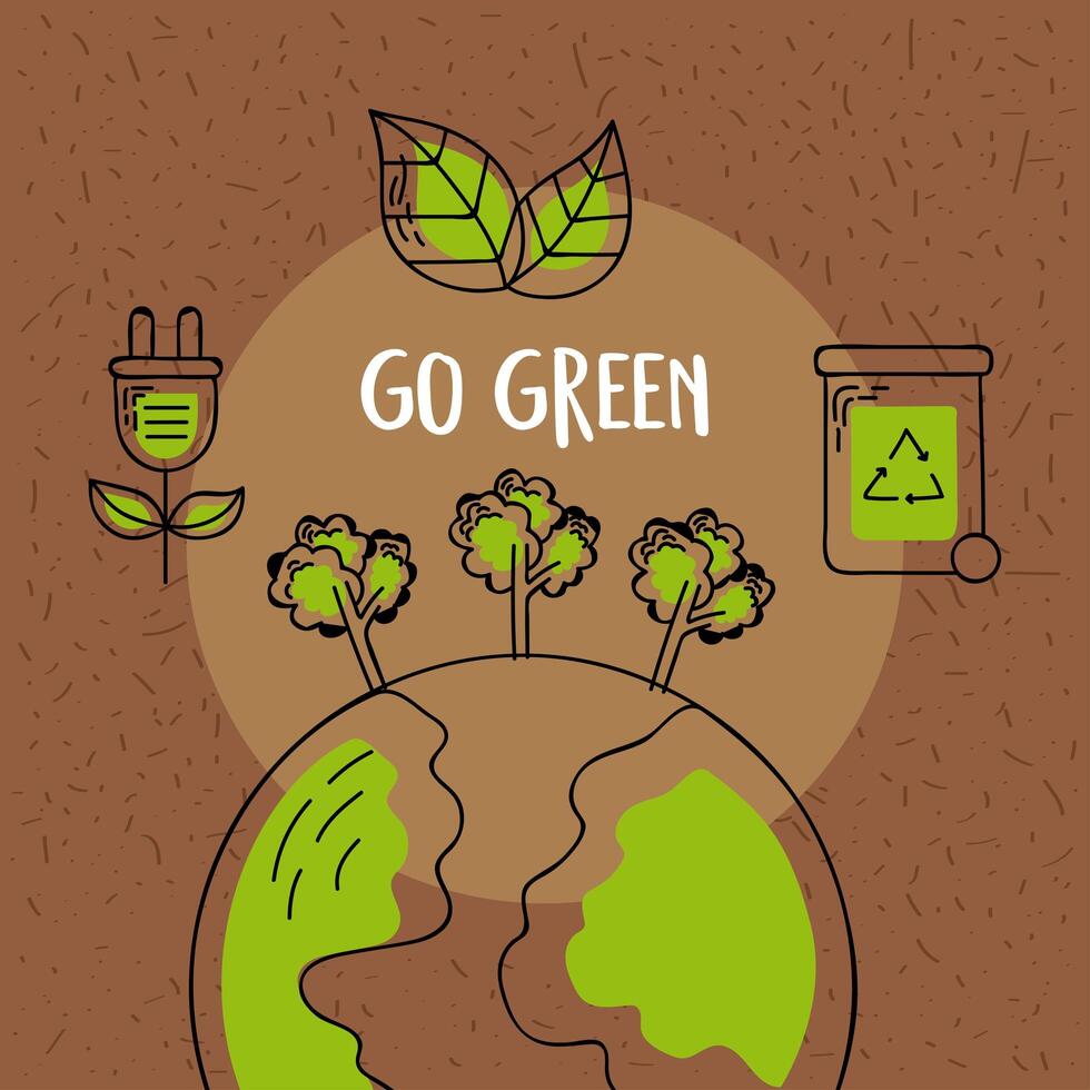 go green poster vector