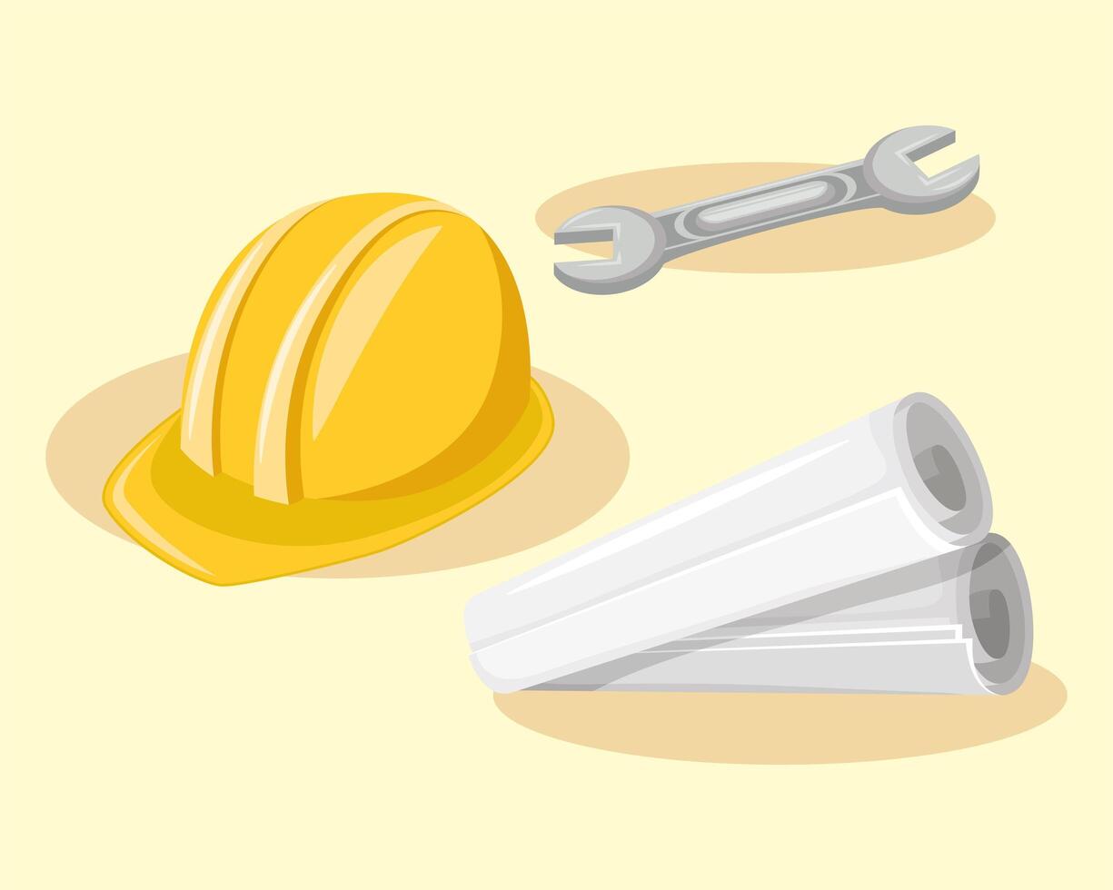 under construction three icons vector