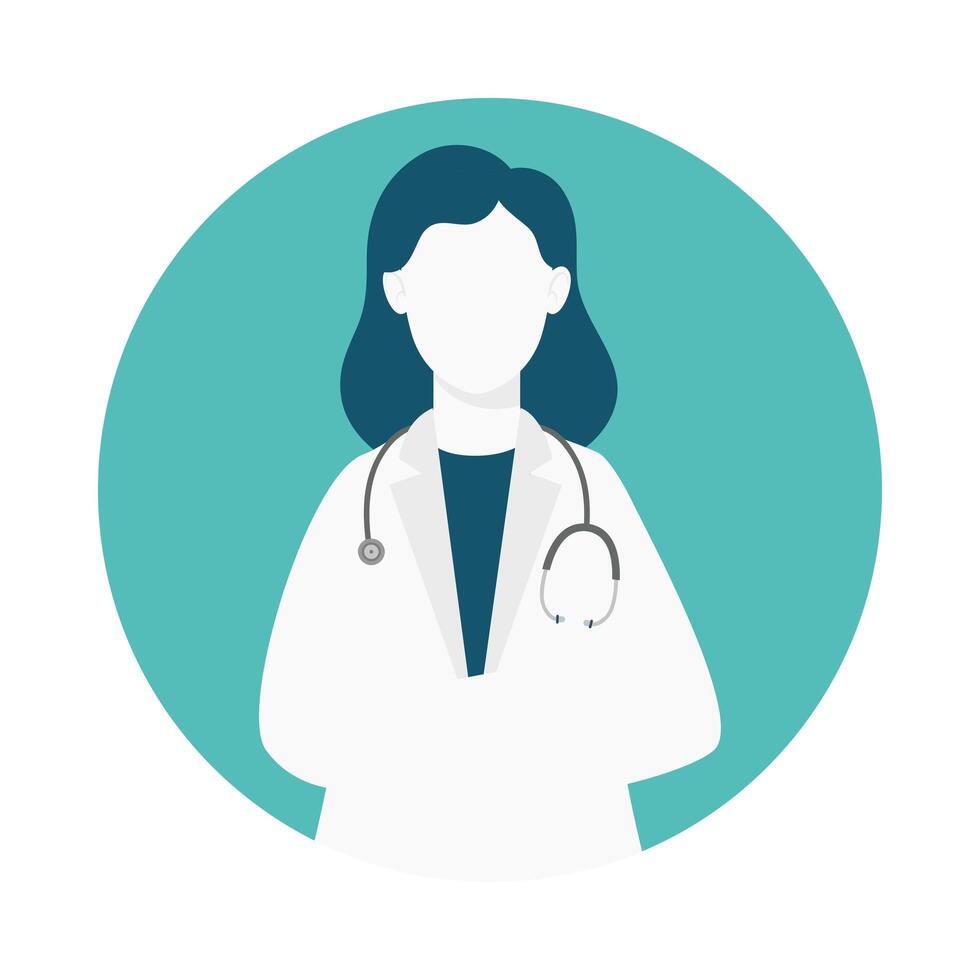 female doctor with stethoscope vector