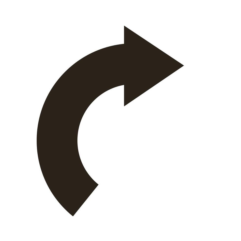 curve black arrow vector