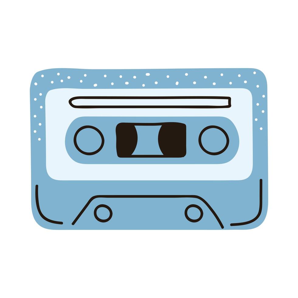 music cassette doodle vector