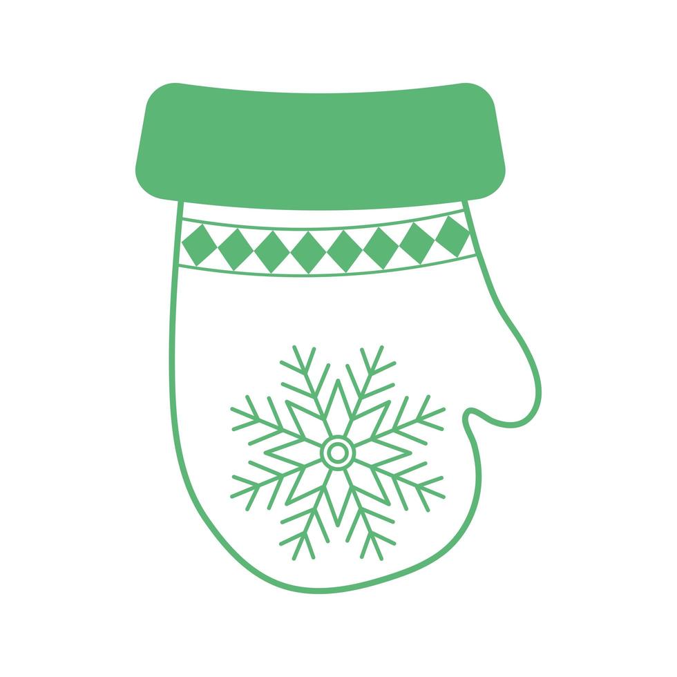 accesorio de guante de navidad verde vector