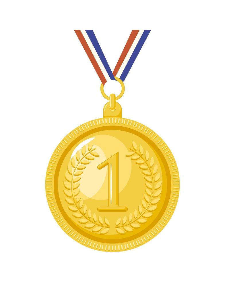 golden first medal award vector