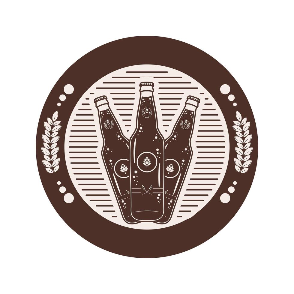 beers bottles retro label vector