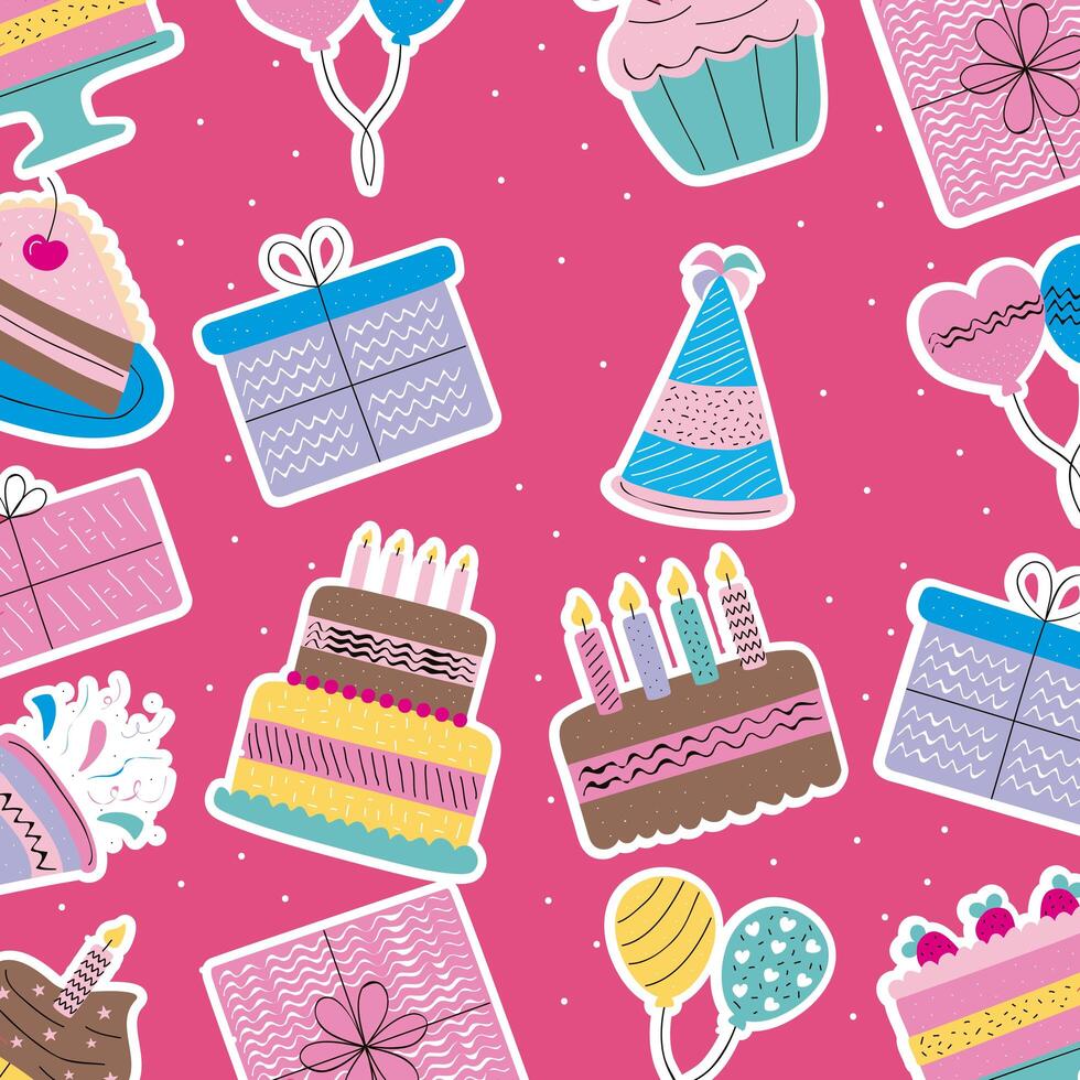 happy birthday pattern vector