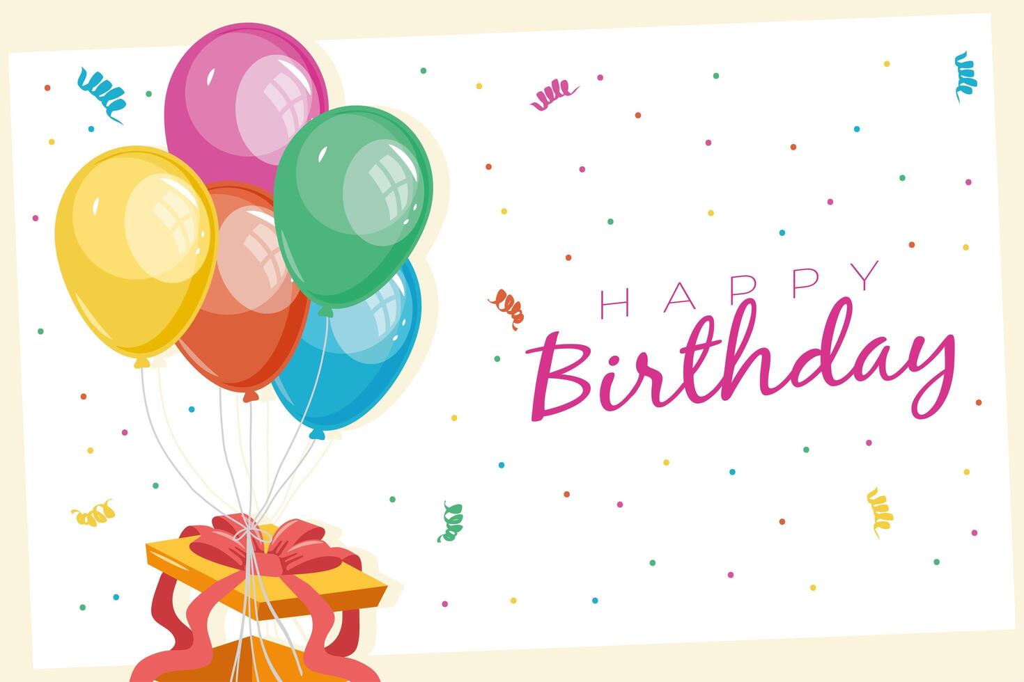 happy birthday template card vector