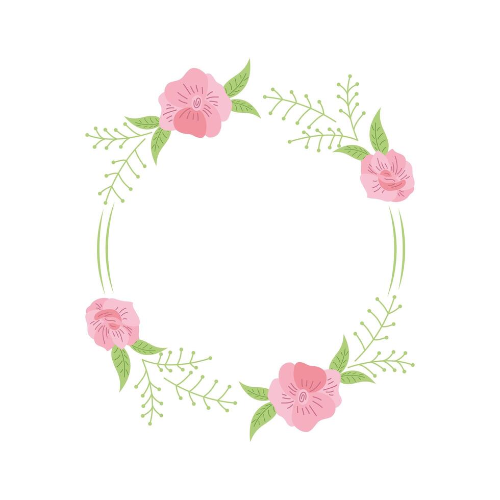 circular roses frame vector